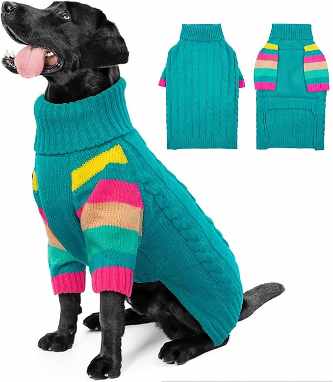 XLarge Dog Sweaters Male Female, Large Dog Sweater Turtleneck Stretchy, XL Dogs Sweaters for Winter Spring Autumn Christmas, Sweater for Extra Large Dogs Collie Pitbull, Pet Knitwear XL