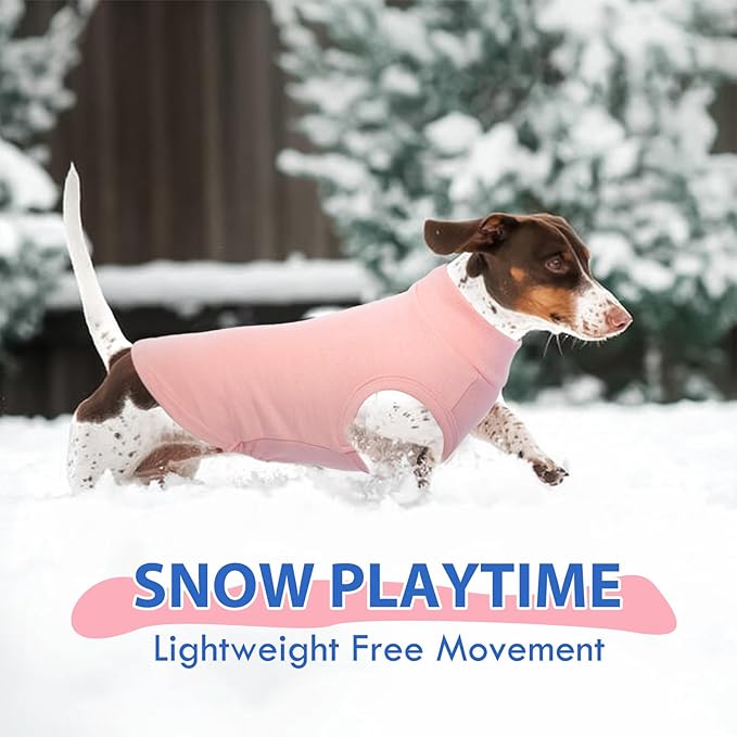 Stretch Fleece Dog Sweater - Pink, L - Pullover Sleeveless Vest | Warm Stretchable Sweatshirt, Lightweight Breathablefor for Outdoor Movement,Dachshund,French Bulldog