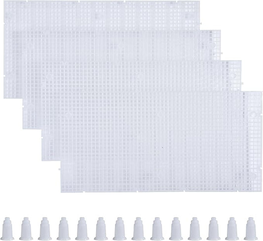 ALEGI Plastic Grid Divider Tray Egg Crate Louvre Aquarium Fish Tank Bottom Isolation with Bracket (4pcs)