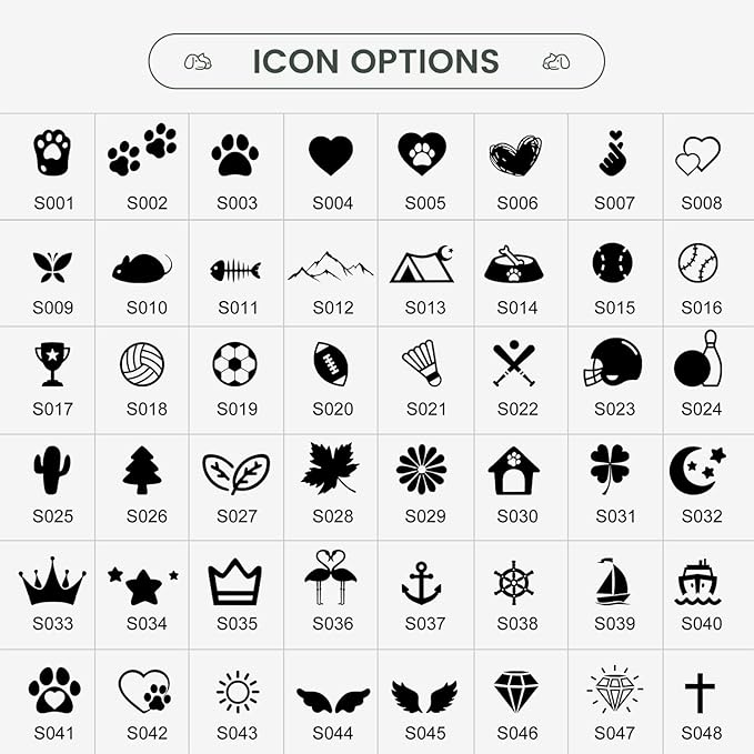 YEHANTI Personalized Dog Tags Engraved for Pets - Stainless Steel Custom Dog Cat Tag with Various Cute and Beautiful Icons, Double Sided Engraved Pet ID Tags Dog Name Tag, Heart