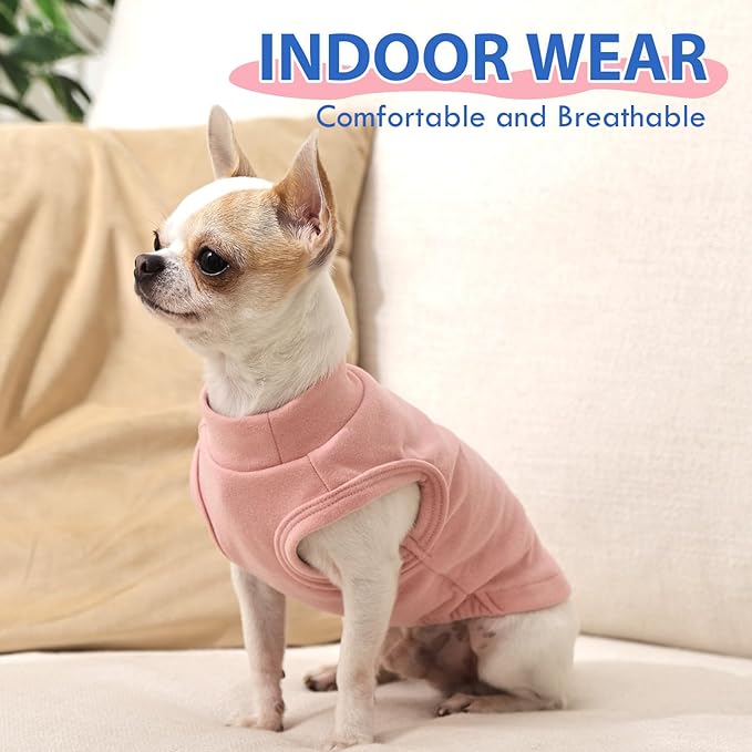 Dog Fleece Vest - Pink, XL - Sleeveless Lightweight Shirts | Warm and Stretchable Sweater for Dachshund Dogs,Sweatshirt Indoor Daily Wear,Small to Medum Dogs Clothes