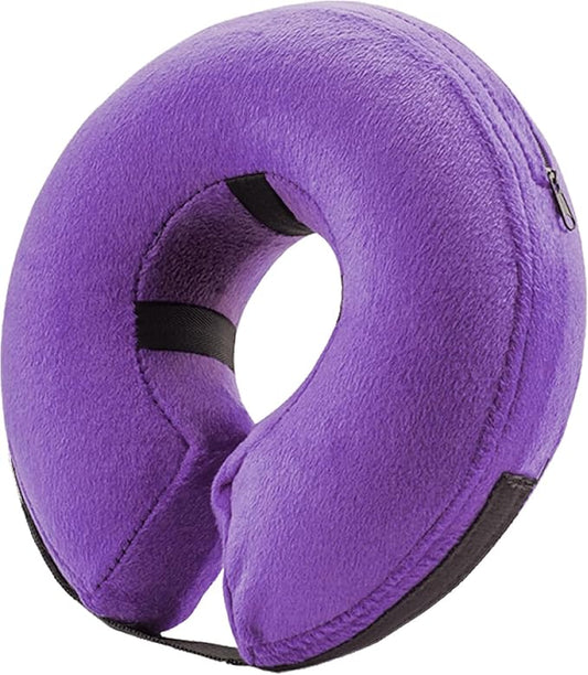 BENCMATE Inflatable Dog Cone Collar Alternative, Soft Dog Cone for Small Medium Large Dogs and Cats, Neck Recovery ECollar Donut Collar After Surgery (Large+, Purple)