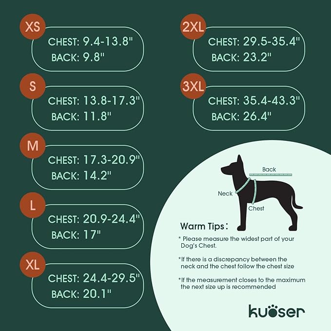 Kuoser Reversible Dog Jacket, Warm Winter Coat for Medium & Large Dogs, Warm Windproof Pet Cold Weather Clothes, Pink XL