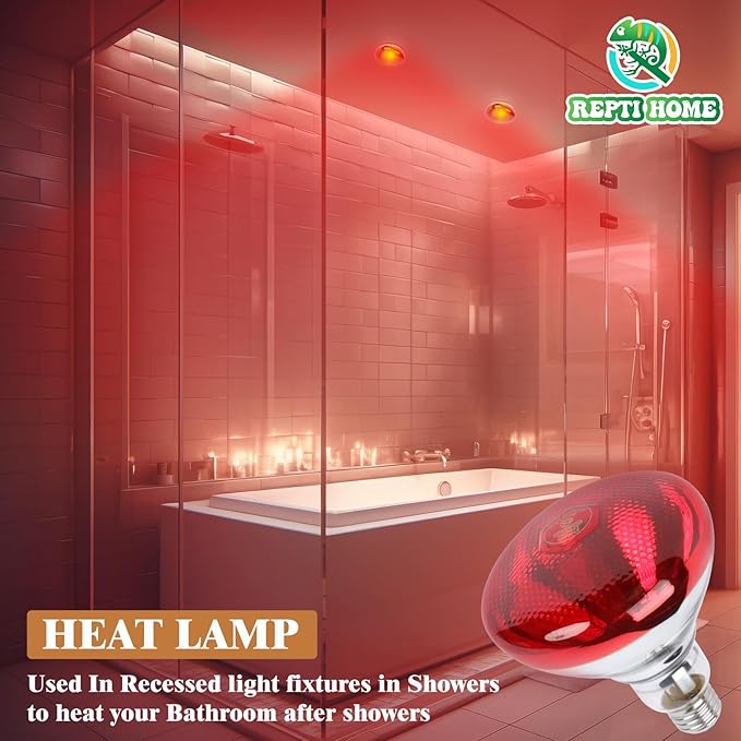 250W Red Heat Lamp Bulbs for Chicken,Infrared Flood Light Heat Lamp Bulb, Incandescent Light Heat Lamps for Chicks, Reptile, Pets, Par38 Glass E26 Base