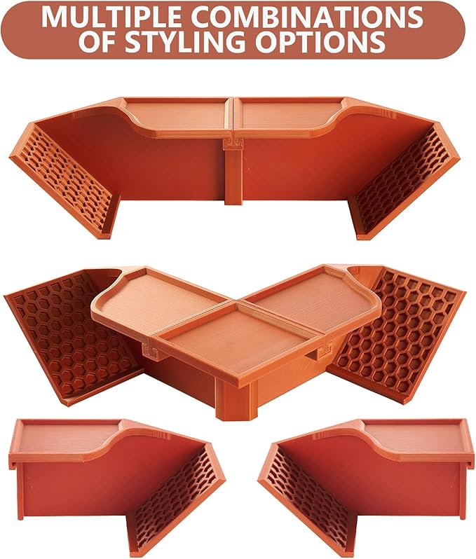 Hermit Crab Underground Hideout Cave Corner, 3 in 1 Multiple Shape Hermit Crab Climbing Accessories, Reptile Tank Accessories for Gecko Frog Tortoise