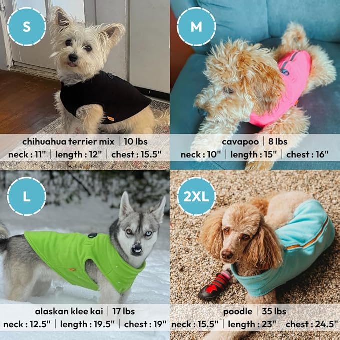 Gooby Turquoise X-Large Fleece Dog Sweater - Warm Winter Jacket with Dual D Ring Leash - Machine Washable Pet Apparel