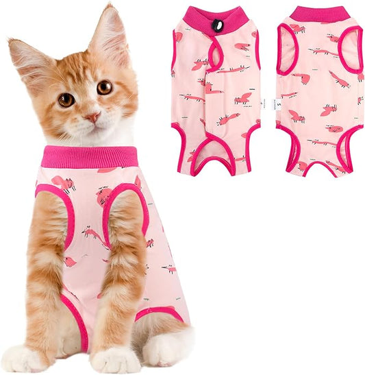 Cat Recovery Suit Female, Breathable Cat Onesie After Surgery Female for Abdominal Wounds or Skin Diseases, Surgery Recovery Suit Kitten Onesie After Spay Wear Anti Licking