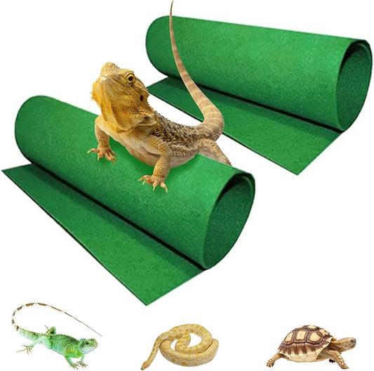 Tfwadmx Reptile Carpet, 2 Pack of Bearded Dragon Mat Terrarium Substrate Liner Bedding for Snake Turtle Lizard Geckos Hermit Crabs (24'' X 16'')