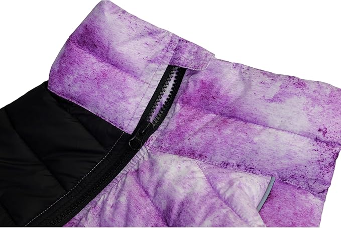 lovelonglong Dog Coat Dog Warm Jacket, 4 Legs Covered Waterproof Windproof Reflective Warm Dog Vest, Zippered Adjustable Outdoor Dog Snow Jacket for Small Medium Large Dogs micai-Purple S
