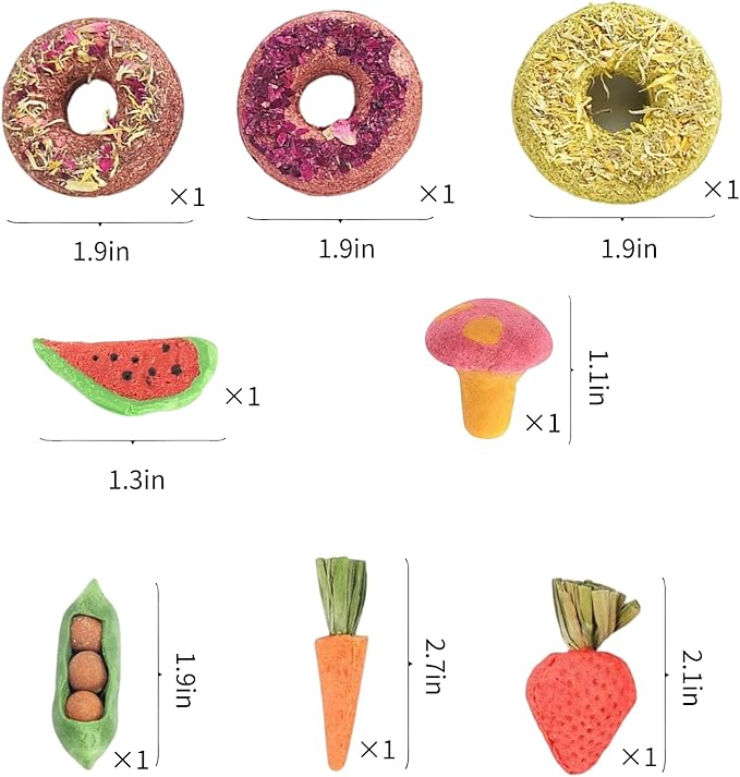 31 Pcs Small Pet Chew Toys for Dental Health - Natural Apple Wood, Timothy Grass Sticks & Sweet Bamboo, Teeth Grinding Toys for Rabbits, Guinea Pigs, Hamsters, Chinchillas Cage Accessories