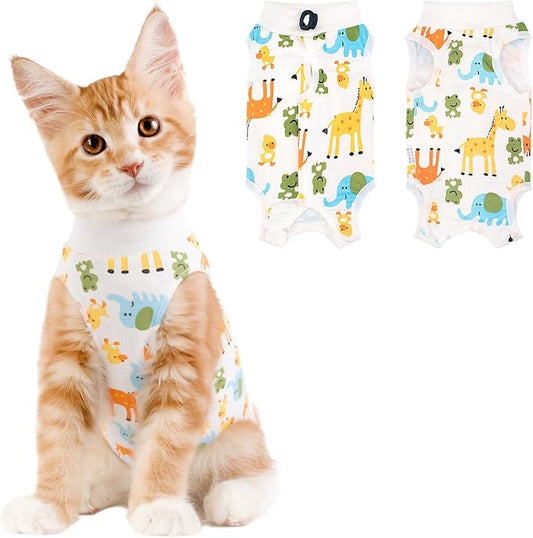 Cat Recovery Suit Female, Breathable Cat Onesie After Surgery Female for Abdominal Wounds or Skin Diseases, Surgery Recovery Suit Kitten Onesie After Spay Wear Anti Licking