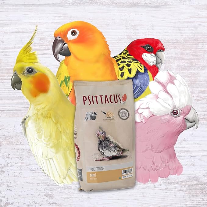 Psittacus Mini Hand-Feeding Formula 2.2 lb | Diet for Baby Cockatiels, Conures and Galah Cockatoo | Premium Food for Birds, 100% no-GMO