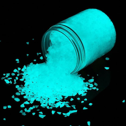 Shiny Stone Glow in The Dark Gravel Stones Rocks, Aquarium Gravel, Glow Rocks Stones,Decorative Rocks for Fish Tank Aquarium Garden Planter Landscape Decoration,280g/10oz (3-5mm, Aqua)