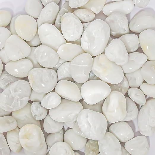 20Ibs White River Rocks, Premium 1-2 Inch River Pebbles for Indoor and Outdoor Landscaping, Perfect for Indoor Plants, Aquariums, Vases, and Garden Decoration