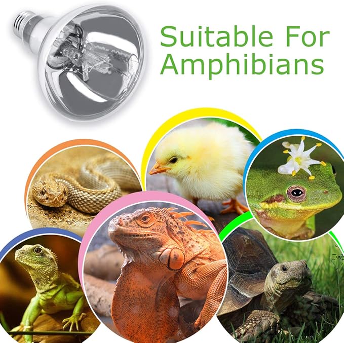 MIXJOY 125W Reptile Heat Lamp Bulb, High Intensity Self-Ballasted UVA UVB Light Bulb, Full Spectrum Sun Light for Reptile and Amphibian Use