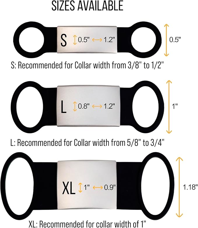 Custom Slide On Pet Tag ID, Fancy Silent Dogs & Cats Personalized No Jingle Engraved Identification Name & Phone Charm for Collar & Harnesses, No Noise for Puppies, Kitties, Horses & Animals