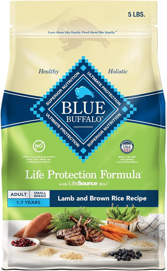 Blue Buffalo Life Protection Formula Natural Adult Small Breed Dry Dog Food, Lamb and Brown Rice 5-lb Trial Size Bag