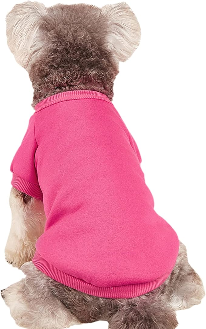 Puppy Sweater for Small Dogs Clothes Warm Winter Cat Clothe Pet Sweatshirt Knitwear Doggie Kitten Clothing, Rose, Small