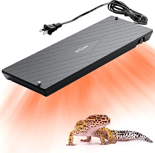 REPTI ZOO Reptile Heat Panel Adjustable Temperature Reptile Heating Plate, Mountable Under Lid, for Hermit Crabs/Leopard Geckos/Turtles/Snakes/Lizards