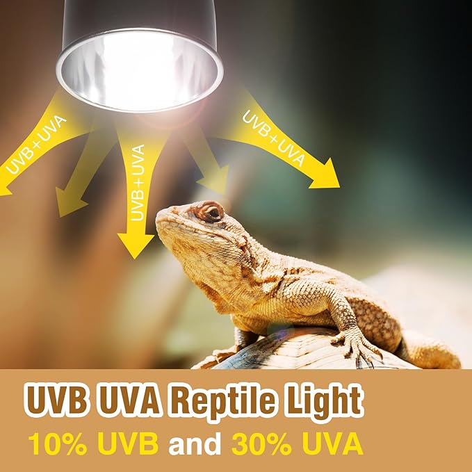 MIXJOY UVB Bulbs for Reptiles 10.0, 26W Desert UVA UVB Light, Compact Fluorescent UVB Lamp for Reptiles, UVB Light for Bearded Dragon, Tortoise, and Other Lizards