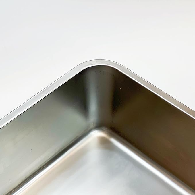 Stainless Steel Pet Litter Box L8, 20"x14"x8" for Cat, Dog & Rabbit, Corrosion Resistant Easy Clean No Residue Build Up Never Absorbs Odor Stains Rusts Durable Pan (L (20"x14"), 8" Deep)