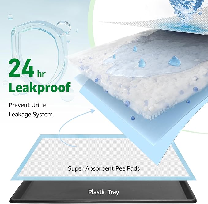 Dog Grass Pad with Tray,35.5” x 23.6” Indoor Dog Potty System 2 Pics Replacement Artificial Grass Mats-5 Pics Disposable Puppy Pads,for Puppy Training Apartment,Balcony and Apartment Use