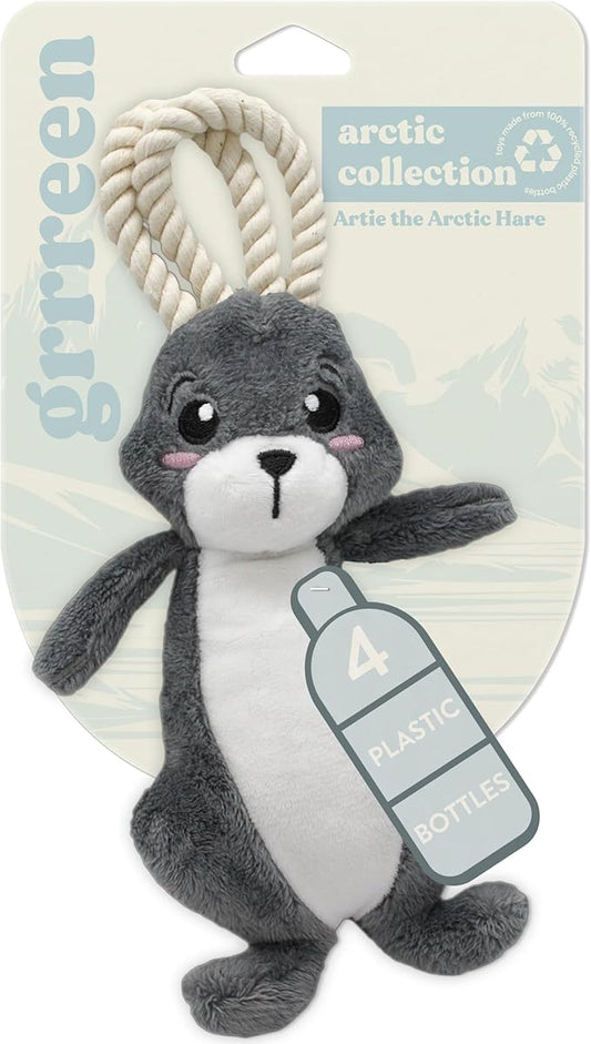 Arctic Collection Dog Toys | Jumbo Sized Artie The Arctic Hare | Cute, Durable, & Sustainable Plush Chew Toys for Dogs 50 lbs & up | Eco Friendly & 100% Recycled Materials