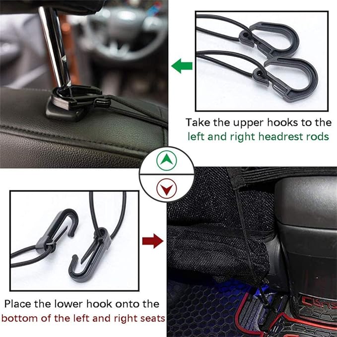 DYKESON Pet Barrier Dog Car Net Barrier with Auto Safety Mesh Organizer Baby Stretchable Storage Bag Universal for Cars, SUVs -Easy Install,Safer to Drive with Pets and Children, 3 Layer M