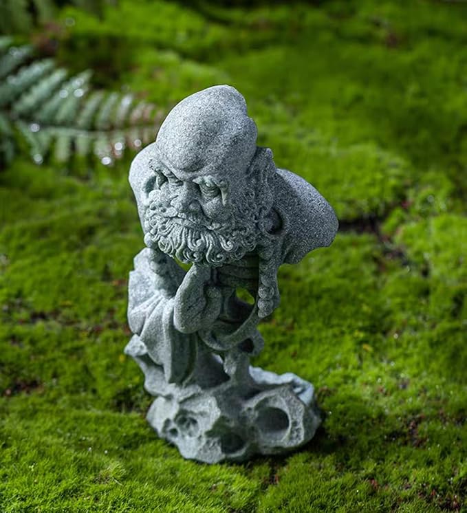 livelyfish Meditating Buddha Statue Fish Tank Zen Buddha Statues Sandstone Thinker Figurines for Aquarium Garden Home Decorations, Gift (E-S)