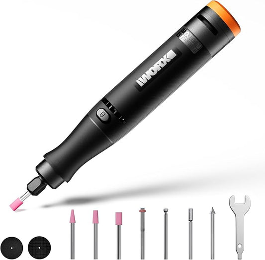20V Cordless Rotary Tool Kit, 5000-35000 Variable Speeds, Powerful Sander, Engraver, Polisher, Mini Brushless Motor Power Carving Tool with 20 Accessories for Handmade and DIY