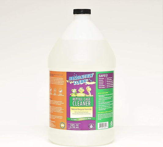 Absolutely Clean Amazing Reptile & Amphibian Terrarium Cleaner and Deodorizer - Just Spray/Wipe - Safely & Easily Removes Reptile & Amphibian Messes - USA Made (128oz Refill - Save 60%)