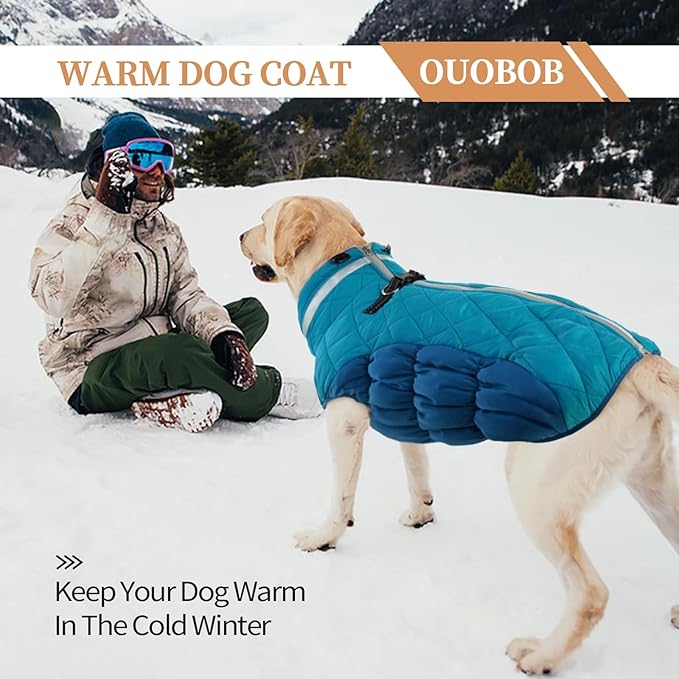 Dog Jackets for Large Dogs, Large Dog Winter Coat, Pet Cold Weather Coats, XXXL Pet Jacket with D-Ring, Waterproof Coat with Back Zipper,Snowsuit Labrador German Shepherd Doberman,XXXL