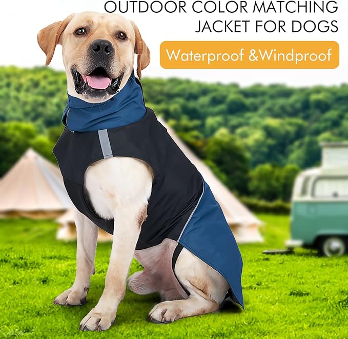 Dog Warm Coats - Windproof Dog Winter Outdoor Jackets Cold Weather Coats for Dog Waterproof Dog Raincoats with Hole for Dog Leash,by L