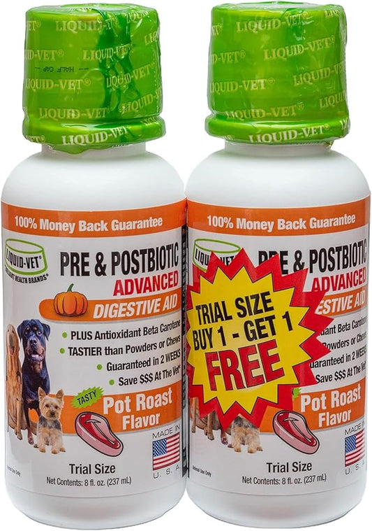 Pre & PostBiotic Support for Dogs – Digestive Upset, Stool Quality & Sensitive Stomach Support – Easy Liquid Formula for Picky Eaters