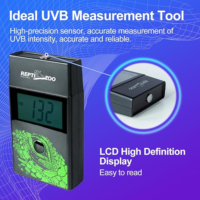 REPTI ZOO UVB Index Meter Handheld Reptile Lamp UV Detector, Digital UVB Tester Reptile Accessories for Reptile Lamp Bulb UVB Testing