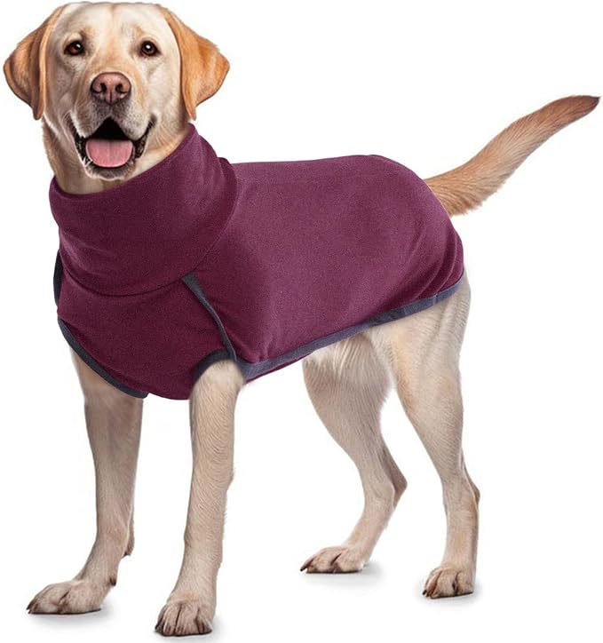 ROZKITCH Soft Warm Dog Sweater Pajamas, Winter Dog Vest, Elastic Turtleneck Sweater, Lightweight Pet Shirt for Small to Large Dogs, Red