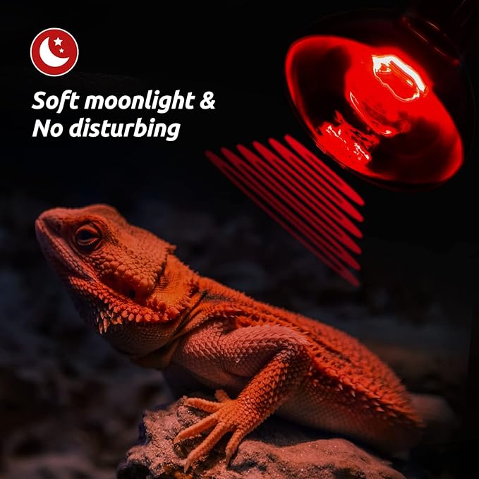 REPTI ZOO 75W Reptile Heat Lamp Combo Pack, 2PCS Day & Night Basking Spot Light, UVA Daylight Heating Lamp Basking Bulb and Infrared Heat Emitter Red Heat Lamp