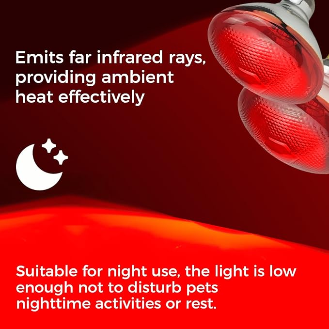 Infrared Heat Lamp for Chickens, 150 Watts Red Heat Lamp Bulb, Heat Light Bulb for Brooder Coop, Food Service, Chicks, Pet, Reptile, 1 Pack