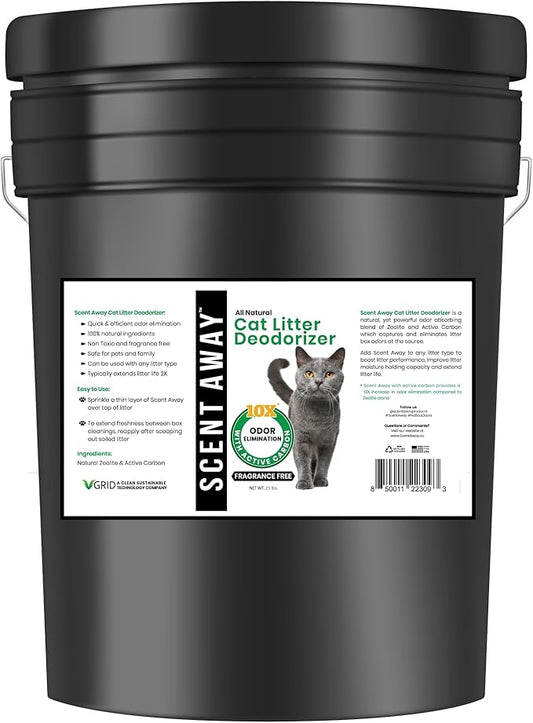 Cat Litter Deodorizer – Fragrance-Free Odor Eliminator with Active Carbon, Controls Litter Box Smells, Keeps Home Fresh, 25 lb