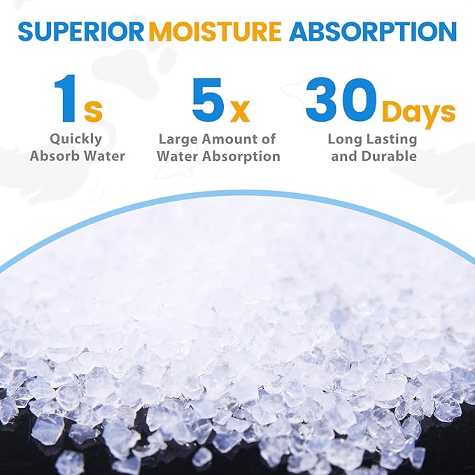 NEWORD Crystals Cat Litter Superior Odor Control 14 lbs Total (2 Pack of 7lb Bags) Soft-On-Paws Low Tracking Dust-Free White Silica Gel, Unscented