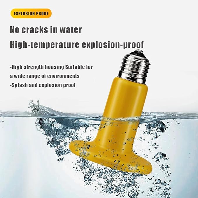 JZNCHP-Reptile Heat lamp-Ceramic Heat emitter-Bearded Dragon Tank Accessories 75W Yellow Infrared Bulb Emitter Lamp for Pet Heat lamp for Chickens(2-Pack)