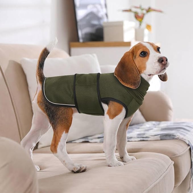 Anxiety Calming Hoodie for Dogs - Breathable Jacket Vest Coat for Thunderstorms, Fireworks, Vet Visits, Separation - Adjustable With Noise Block & Ear Protection Recovery - 2XL, Green
