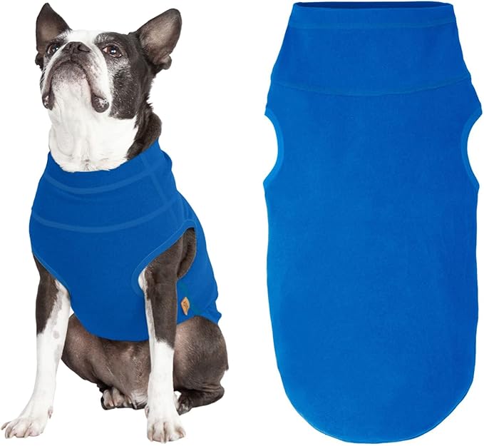 Gooby Microfiber Stretch Fleece Vest Dog Sweater - Blue, 2X-Large - Warm Pullover Microfiber Fleece Dog Jacket for Small to Large Dogs