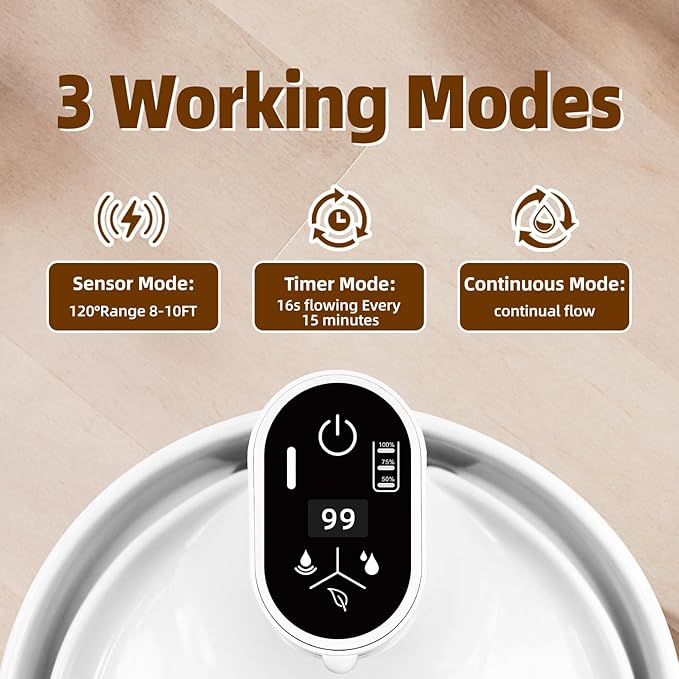 Ceramic Cat Water Fountain,Ceramic Water Fountain for Cats Cordless Automatic with Ultra-Quiet Pump and 4 Filter for Cats, Dogs, Multiple Pets