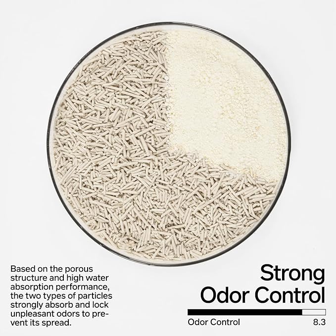 pidan Cassava Cat Litter with Tofu Litter clumping,Odor Control,Plant-Based Natural Ingredients,Ultra Absorbent and Fast Drying,Low Dust,Scented (5.3lb×2bags)