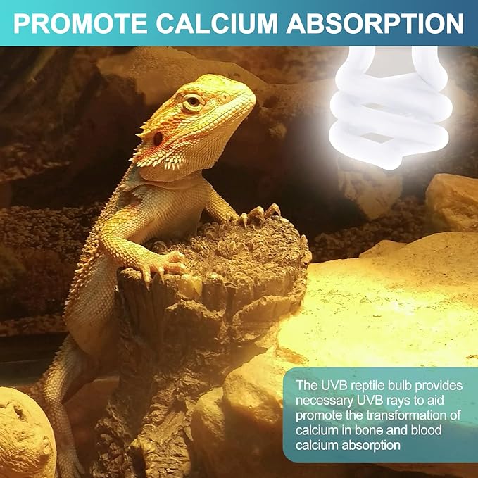 Reginary 4 Pcs Uvb Reptile Light 10.0 13 W, Reptile Uvb Bulb for Desert Tropical Sub Tropical Reptiles Fluorescent Simulation Color Reptiles Light for Turtle, Bearded Dragon, Lizard, Gecko
