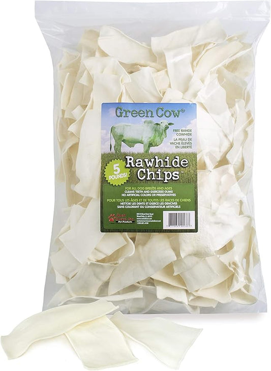 Chips 5-Pound Bag - Premium Large Dog Rawhide Chews - Ideal for Agressive Chewers Dog Rawhide Treats - Durable Rawhide Bones for Large Dogs