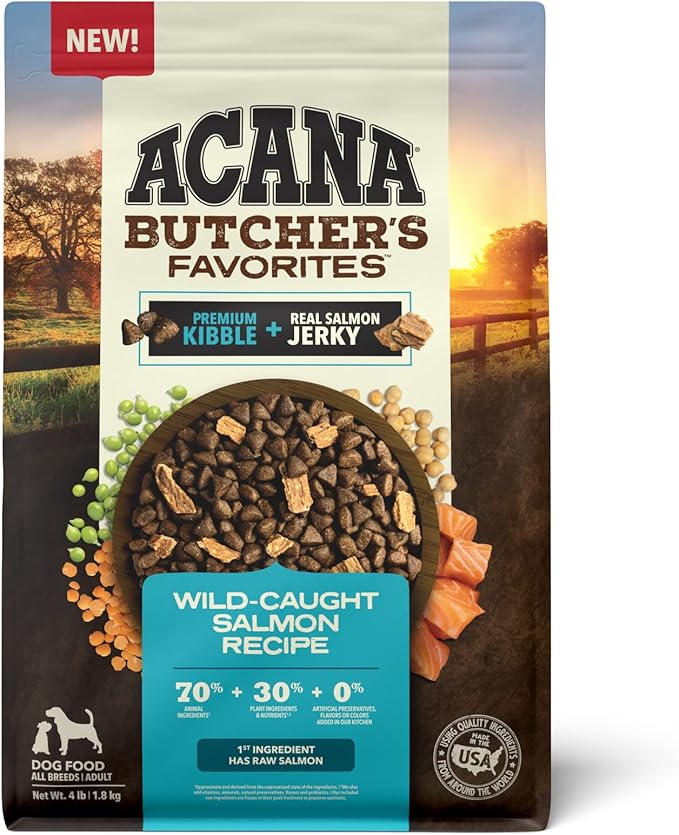 ACANA Butcher’s Favorites Grain-Free Dry Dog Food Wild-Caught Salmon Recipe 4lb Bag