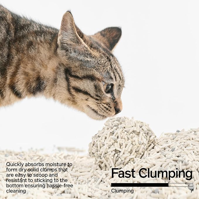 pidan Mix Cat Litter,Tofu Cat Litter with Bentonite 70%:30%,Absorbent and Fast Drying,Flushable Tofu Litter,Selected Quality Pea Dregs,5-Fold Water Absorption,Strong Clumping（5.3lb×2bags）