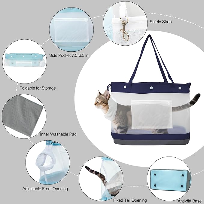 Dog Purse Carrier for Small Dogs Cat Kitty Puppy Rabbit Bunny Dog Cat Bag Carrier for Animals up to 22lbs Soft Sided Collapsible Pet Carrier Sling for Outing Travel Vet-Gray